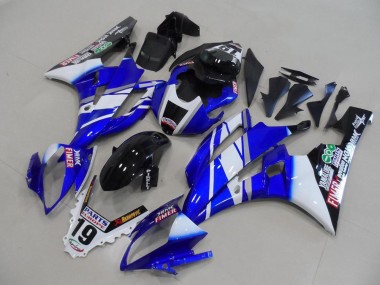 2006-2007 Yamaha YZF R6 Motorcycle Fairings - White Blue Glossy Black Fimer Yamalube UK