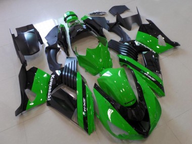 2006-2011 Kawasaki ZX14R ZZR1400 Motorcycle Fairings - Green Glossy Black UK