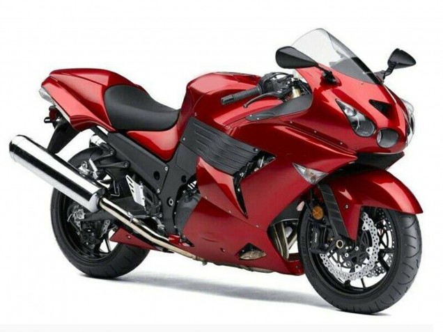 2006-2011 Kawasaki ZX14R ZZR1400 Motorcycle Fairings - Red UK