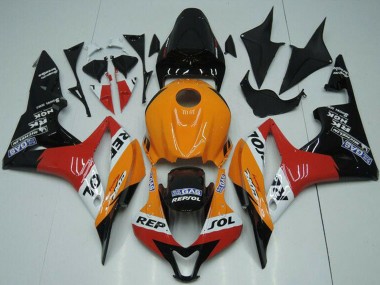 2007-2008 Honda CBR600RR Bike Fairings - Orange White Red Glossy Black Repsol UK