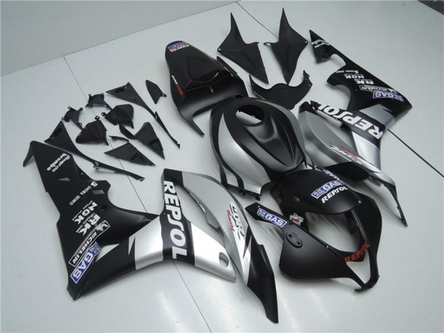 2007-2008 Honda CBR600RR Motorcycle Fairings - Matte Black Silver Grey Repsol UK