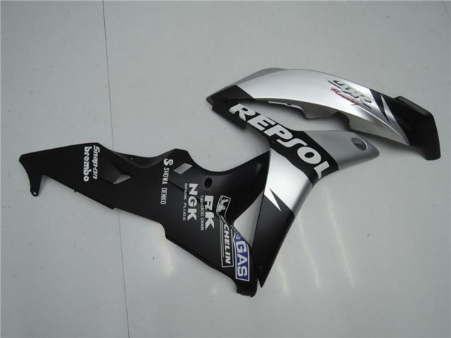 2007-2008 Honda CBR600RR Motorcycle Fairings - Matte Black Silver Grey Repsol UK