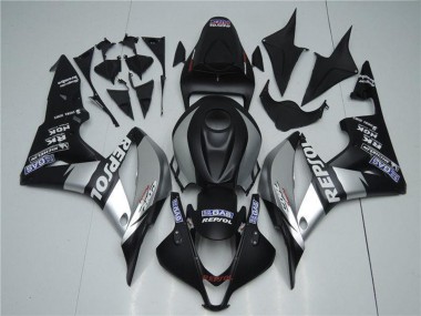 2007-2008 Honda CBR600RR Motorcycle Fairings - Matte Black Silver Grey Repsol UK