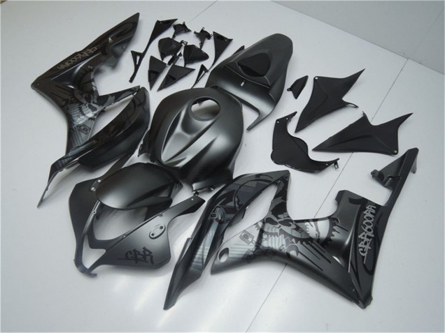 2007-2008 Honda CBR600RR Motorcycle Fairings - Matte Black Graffiti UK