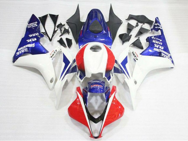 2007-2008 Honda CBR600RR Motorcycle Fairing Kits - White Red Blue HRC UK