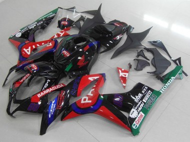 2007-2008 Honda CBR600RR Motorcycle Fairings - Glossy Black Red Blue Pata UK