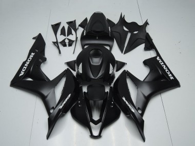 2007-2008 Honda CBR600RR Motorcycle Fairings - Matte Black White Decals UK
