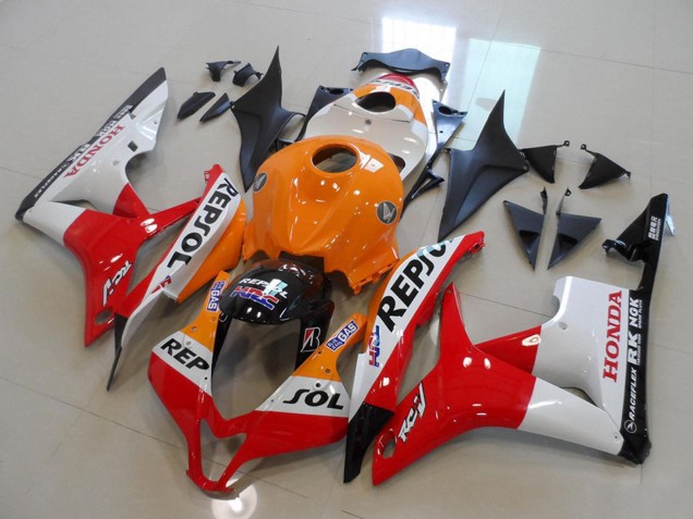 2007-2008 Honda CBR600RR Motorcycle Fairing Kits - Orange White Red Glossy Black Repsol UK