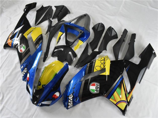 2007-2008 Kawasaki ZX6R Motorcycle Fairings - Blue Shark UK