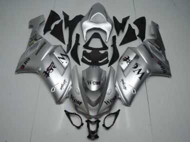 2007-2008 Kawasaki ZX6R Motorcycle Fairings - Silver West UK