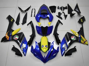 2007-2008 Yamaha YZF R1 Motorcycle Fairings - Blue Yellow Black Shark UK