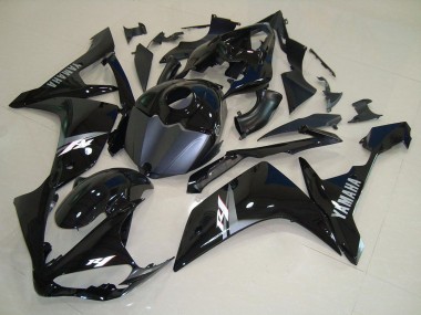 2007-2008 Yamaha YZF R1 Motorcycle Fairings - Glossy Black Matte Black White Decal UK