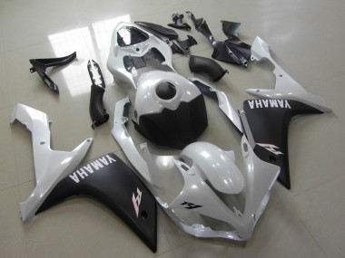 2007-2008 Yamaha YZF R1 Motorcycle Fairings - White Matte Black UK