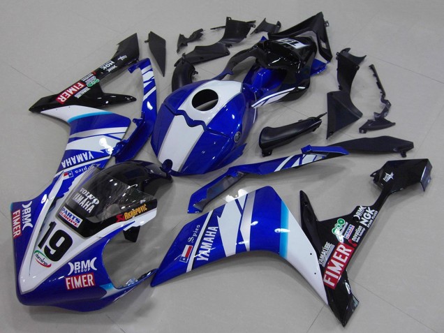 2007-2008 Yamaha YZF R1 Motorcycle Fairings - White Blue Black Volvo Fimer UK