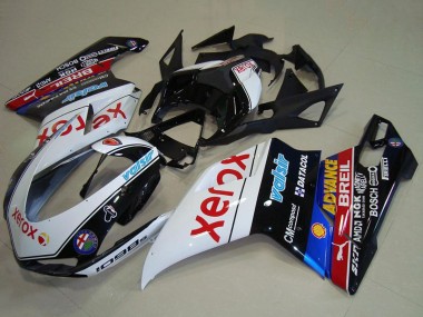 2007-2014 Ducati 1098 Motorcycle Fairings - White Blue Red Glossy Black Black Xerox Valsir UK