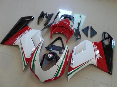 2007-2014 Ducati 848 Motorcycle Fairing - White Red Green Glossy Black UK