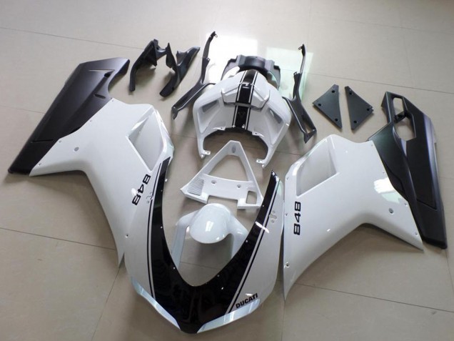 2007-2014 Ducati 848 Motorcycle Fairing - White Matte Black UK