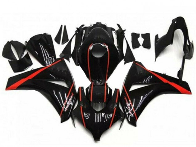 2008-2011 Honda CBR1000RR Motorcycle Fairings - Glossy Black Red UK