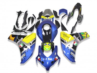 2008-2011 Honda CBR1000RR Motorcycle Fairings - Blue Yellow Glossy Black Shark UK