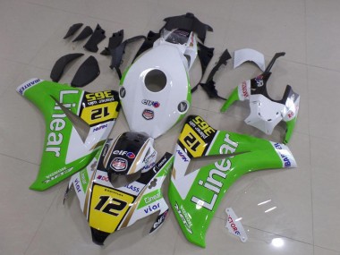 2008-2011 Honda CBR1000RR Motorcycle Fairings - White Green Yellow Glossy Black Linear 12 UK