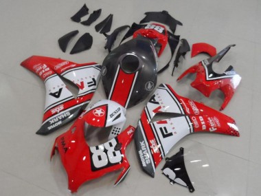 2008-2011 Honda CBR1000RR Motorcycle Fairings - White Red Matte Black Dunlop Fiamm 88 UK