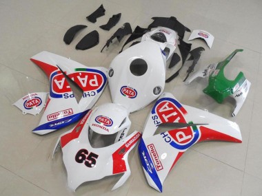 2008-2011 Honda CBR1000RR Motorcycle Fairings - White Red Blue Pata 65 UK