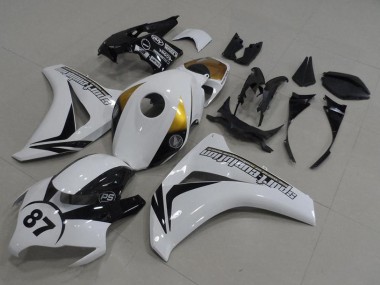 2008-2011 Honda CBR1000RR Motorcycle Fairings - White Gold Glossy Black 87 UK