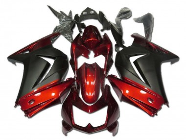 2008-2012 Kawasaki EX250 Motorcycle Fairings - Red Matte Black UK