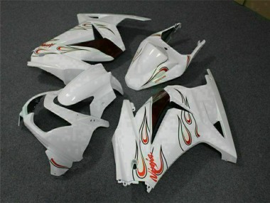 2008-2012 Kawasaki EX250 Motorcycle Fairings - White Red UK