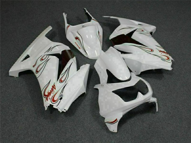 2008-2012 Kawasaki EX250 Motorcycle Fairings - White Red UK