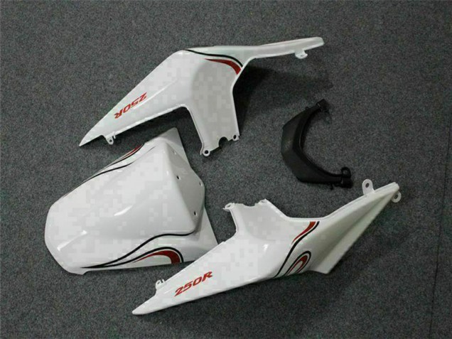 2008-2012 Kawasaki EX250 Motorcycle Fairings - White Red UK