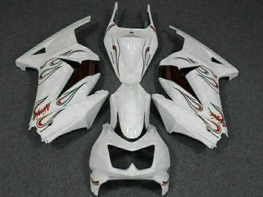2008-2012 Kawasaki EX250 Motorcycle Fairings - White Red UK