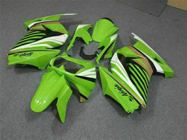 2008-2012 Kawasaki EX250 Motorcycle Fairing - Green White Black UK