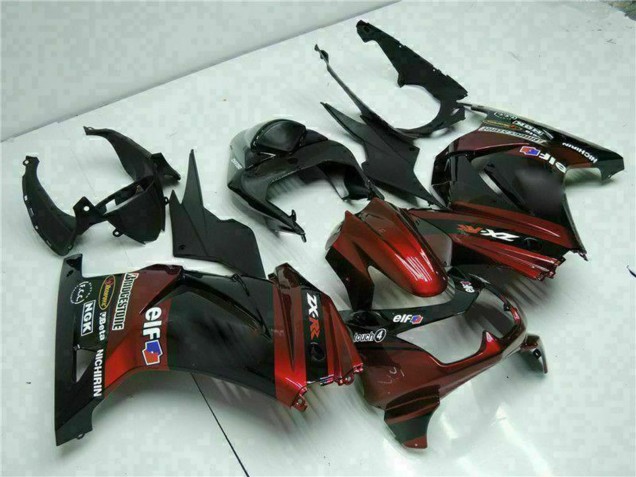 2008-2012 Kawasaki EX250 Motorcycle Fairings - Glossy Black Maroon Red UK