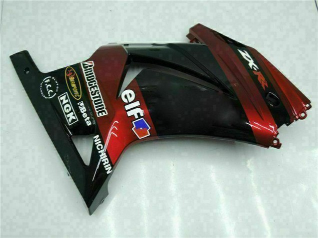 2008-2012 Kawasaki EX250 Motorcycle Fairings - Glossy Black Maroon Red UK