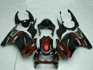 2008-2012 Kawasaki EX250 Motorcycle Fairings - Glossy Black Maroon Red UK