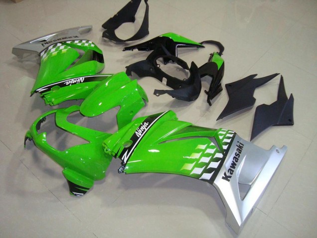 2008-2012 Kawasaki ZX250R Motorcycle Fairings - Green Silver UK