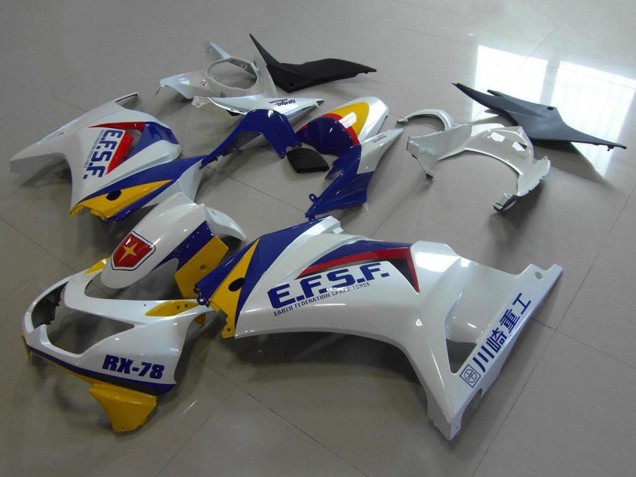 2008-2012 Kawasaki ZX250R Motorcycle Fairings - White Yellow Blue Red EFSF RX-78 UK