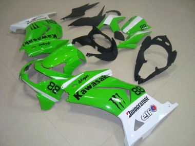 2008-2012 Kawasaki ZX250R Motorcycle Fairings - White Green Black Monster 88 UK