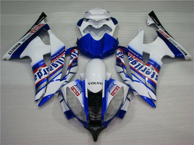 2008-2016 Yamaha YZF R6 Motorcycle Fairings - White Blue Red Sterilgarda Volvo Fimer Yamalube UK