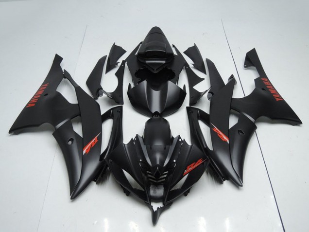 2008-2016 Yamaha YZF R6 Motorcycle Fairings - Matte Black Red Decals UK