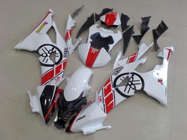 2008-2016 Yamaha YZF R6 Motorcycle Fairings Kit - White Red Glossy Black UK