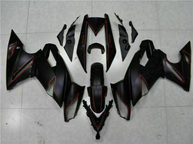 2009-2011 Kawasaki EX650 Motorcycle Fairings - Matte Black Red Stripe UK