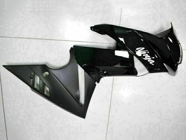 2009-2011 Kawasaki EX650 Motorcycle Fairings - Glossy Black White Decal UK