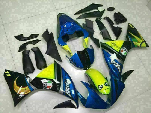 2009-2011 Yamaha YZF R1 Motorcycle Fairings - Blue Yellow Shark UK
