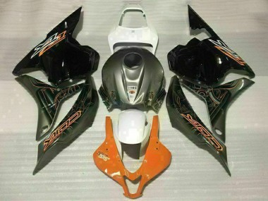 2009-2012 Honda CBR600RR Motorcycle Fairings - White Orange Glossy Black UK