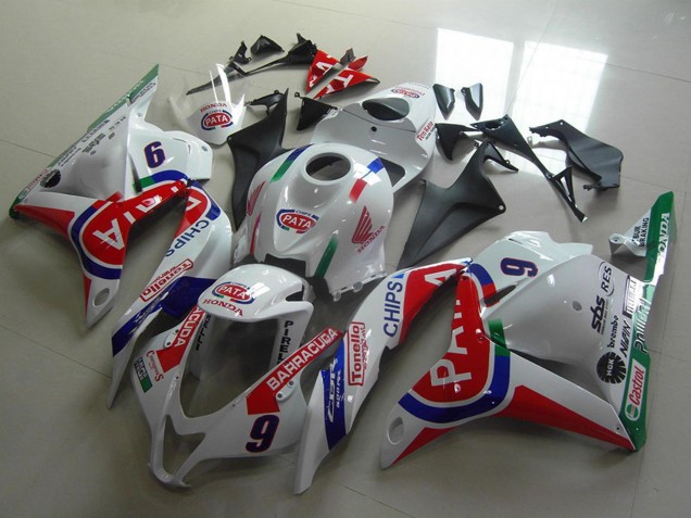2009-2012 Honda CBR600RR Motorcycle Fairings - White Blue Red Pata UK