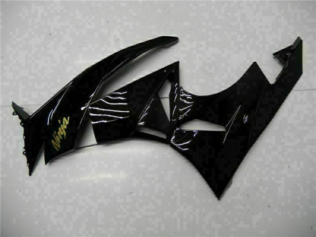 2009-2012 Kawasaki ZX6R Motorcycle Fairings - Glossy Black Gold Ninja UK