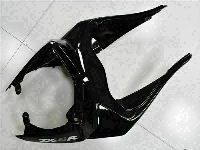 2009-2012 Kawasaki ZX6R Motorcycle Fairings - Glossy Black White Ninja UK