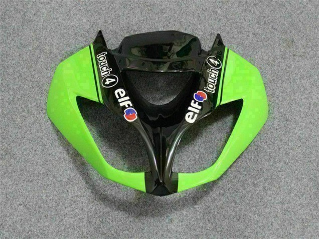 2009-2012 Kawasaki ZX6R Motorcycle Fairings - Green Glossy Black Elf Touch4 Bridgestone UK